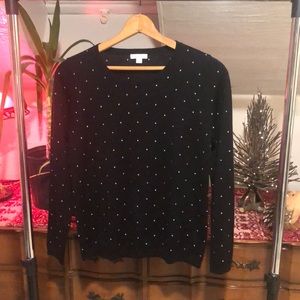 Garnet Hill wool black & white pullover sweater